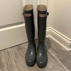 Hunter Tall Rain Boots - Gray - Size US 6F/EU 37